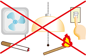 火気は絶対使用しないでください。